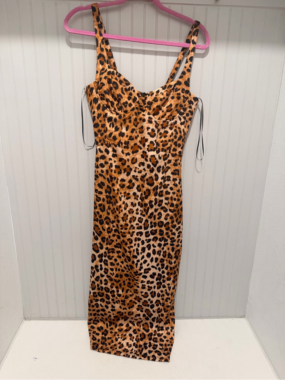 Zara Leopard Print Slip Dress in Brown and Black - Picture 3 of 4